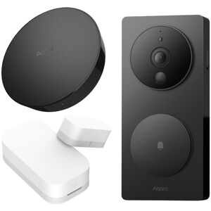 AQARA G4 Smart Video Doorbell Starter Kit with Sensor, Black