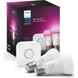 PHILIPS HUE White & Colour Ambiance Smart Lighting Starter Kit with Bridge - E27