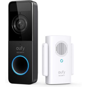 EUFY Slim Video Doorbell 1080p with Base Station - Battery Powered, Black