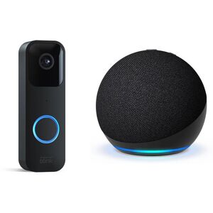 Amazon Blink Video Doorbell & Echo Dot (5th Gen) Smart Speaker with Alexa Bundle, Black