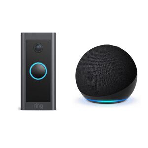 Amazon Video Doorbell & Echo Dot (5th Gen) Smart Speaker with Alexa Bundle, Black