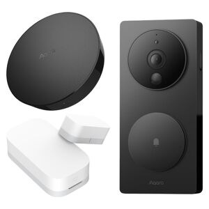 AQARA G4 Smart Video Doorbell Starter Kit with Sensor, Black