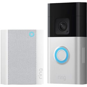 Ring Battery Video Doorbell Plus & Chime (2nd Gen) Bundle, Silver/Grey