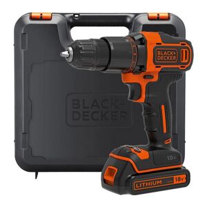 BLACK + DECKER BLACK  DECKER BCD700S1K Cordless Hammer Drill with 1 Battery - Black & Orange