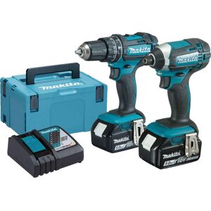 MAKITA DLX2131TJ Cordless Combi Drill and Impact Driver Set with 2 Batteries