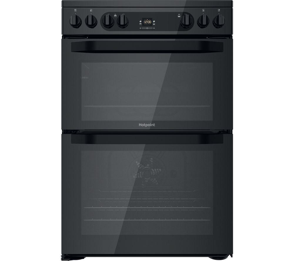 HOTPOINT HDM67V92HCB 60 cm Electric Ceramic Cooker - Black, Black