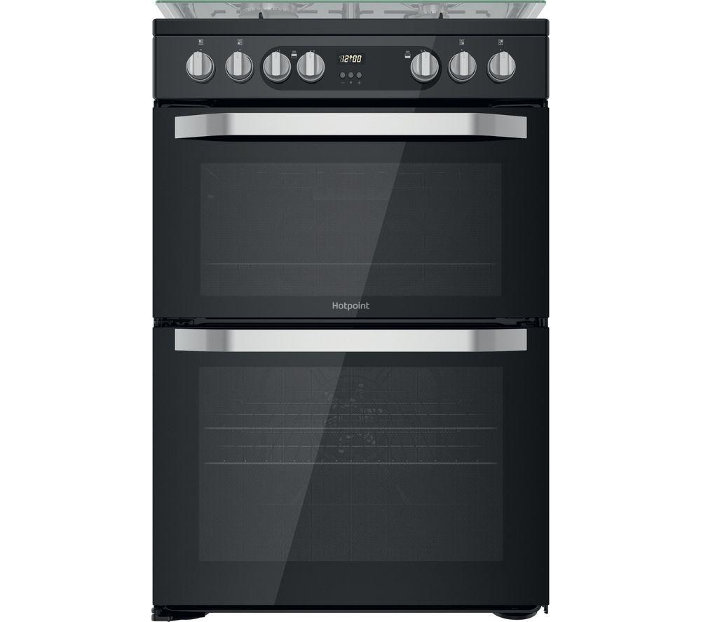 HOTPOINT HDM67G9C2CB 60 cm Dual Fuel Cooker - Black, Black