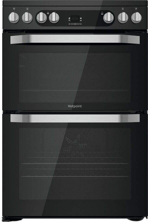 HOTPOINT HDM67V9HCX 60 cm Electric Ceramic Cooker - Black, Black