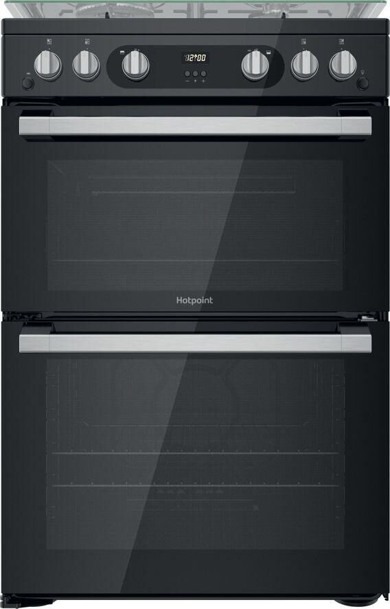 HOTPOINT HDM67G0C2CB 60 cm Gas Cooker - Black, Black