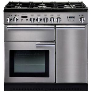 Rangemaster Professional+ 90 Dual Fuel Range Cooker - Stainless Steel, Stainless Steel