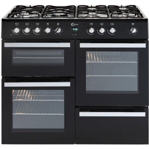 FLAVEL Milano 100 MLN10FRK Dual Fuel Range Cooker - Black & Chrome, Black