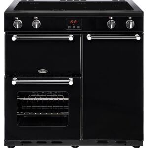 BELLING Kensington 90 cm Electric Induction Range Cooker - Black & Chrome, Black