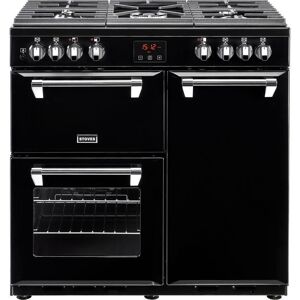 STOVES Ellingwood 90DFT Dual Fuel Range Cooker - Black & Chrome, Black