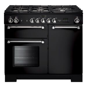 RANGEMASTER Kitchener 100 cm Dual Fuel Range Cooker - Black & Chrome, Black