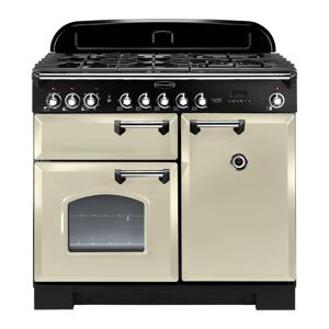 RANGEMASTER Classic Deluxe CDL100DFFCR/C 100 cm Dual Fuel Range Cooker - Cream & Chrome, Cream