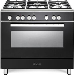 KENWOOD CK306 90 cm Dual Fuel Range Cooker - Black & Chrome, Black