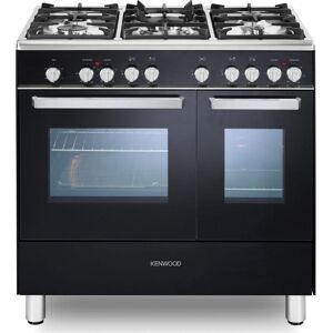 KENWOOD CK406 90 cm Dual Fuel Range Cooker - Black & Chrome, Black