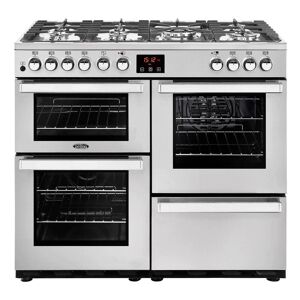 BELLING Cookcentre 100DFT Dual Fuel Range Cooker - Stainless Steel, Stainless Steel