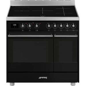 SMEG C92IPBL9-1 90 cm Electric Induction Range Cooker - Black, Black