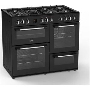 LOGIK LRC100B21 100 cm Dual Fuel Range Cooker - Black, Black