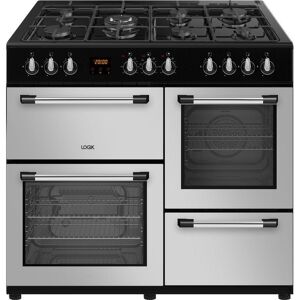 LOGIK LRC100S21 100 cm Dual Fuel Range Cooker - Silver, Silver/Grey