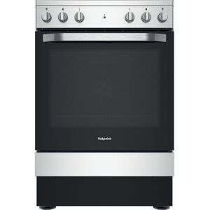 HOTPOINT HS67V5KHX/UK 60 cm Electric Ceramic Cooker - Inox & Silver, Black,Silver/Grey