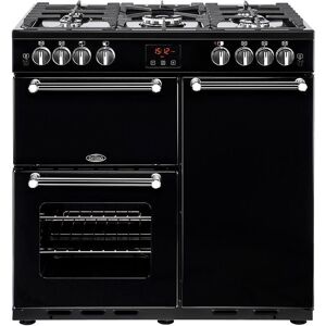 BELLING Kensington X90G Gas Range Cooker - Black & Chrome, Black