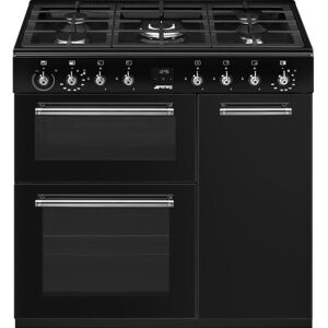 SMEG Concert CX93GMBL 90 cm Dual Fuel Range Cooker - Black, Black