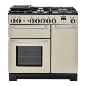 RANGEMASTER Estate 90 EST90DFFIV/C Dual Fuel Range Cooker - Ivory & Chrome, Silver/Grey,Cream