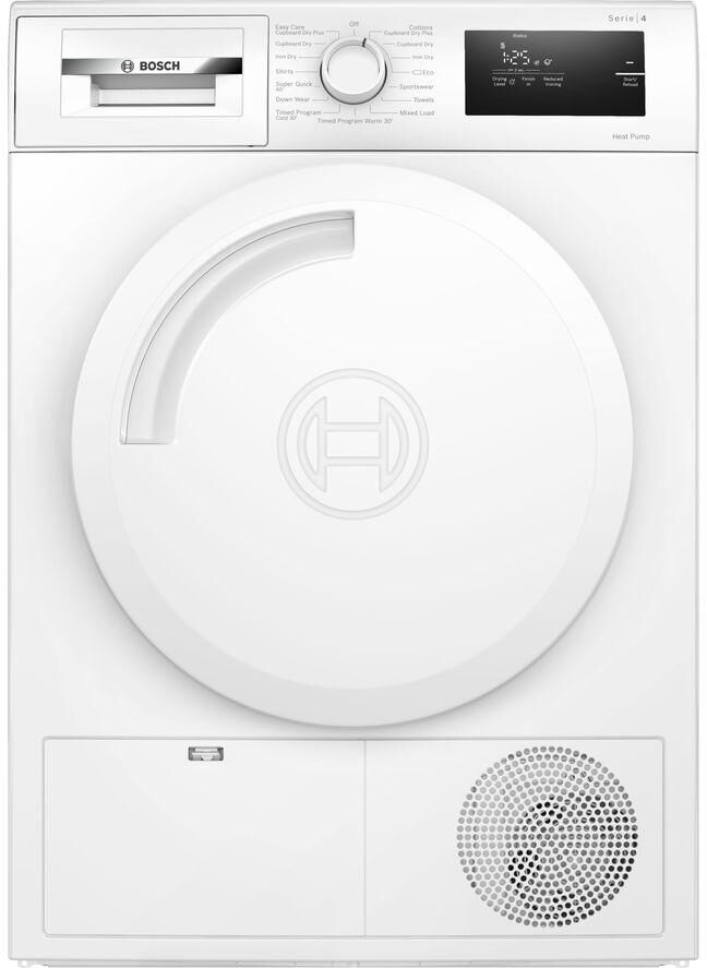 BOSCH Series 4 WTH84001GB 8 kg Heat Pump Tumble Dryer - White, White