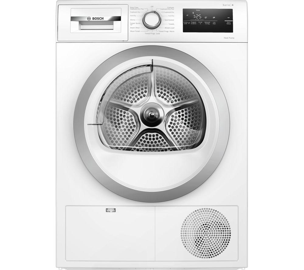 BOSCH Series 4 WTH85223GB 8 kg Heat Pump Tumble Dryer - White, White