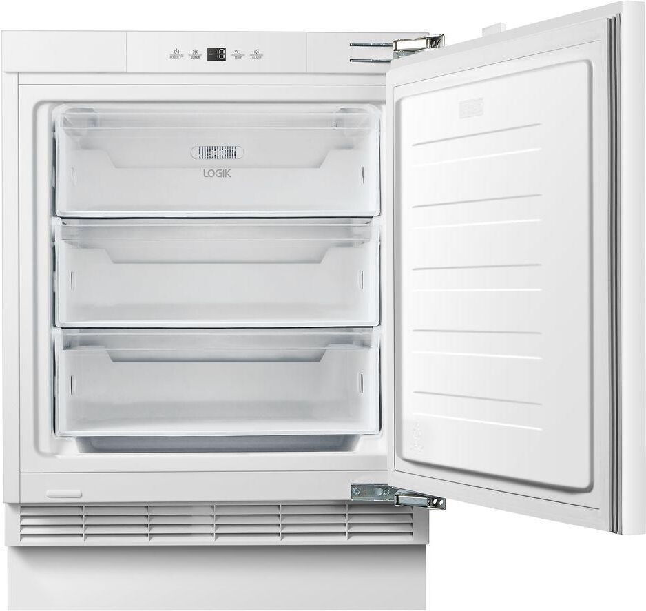 LOGIK LIF60W23 Integrated Undercounter Freezer - Fixed Hinge, White