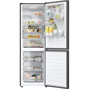 HAIER HDW1618DNPD(UK) Smart 60/40 Fridge Freezer - Platinum Inox, Black,Silver/Grey