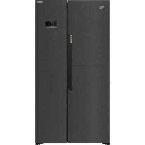 BEKO HarvestFresh ASL1442VPZ American-Style Fridge Freezer - Black Steel, Black,Silver/Grey