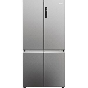 HAIER HCR5919ENMP American-Style Fridge Freezer - Platinum Inox, Silver/Grey