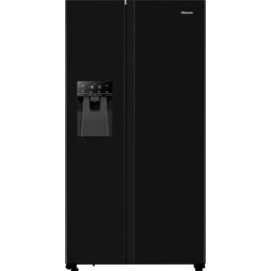 HISENSE PureFlat RS694N4TBE American-Style Fridge Freezer - Black, Black