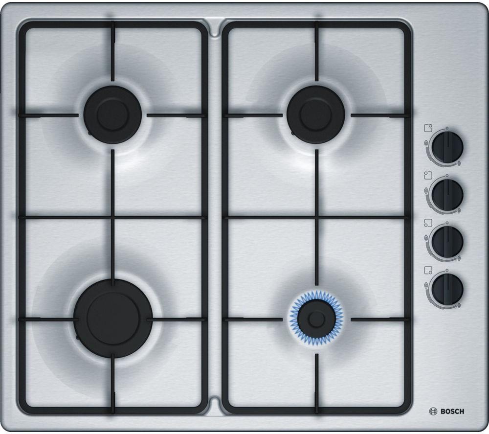 BOSCH Serie 2 PBP6B5B60 Gas Hob - Stainless Steel, Stainless Steel