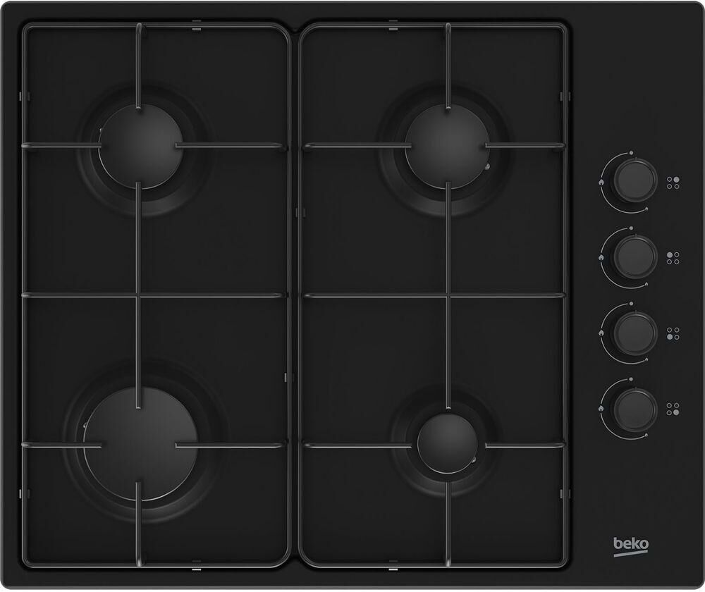 BEKO HIBG64120SB Gas Hob - Black, Black