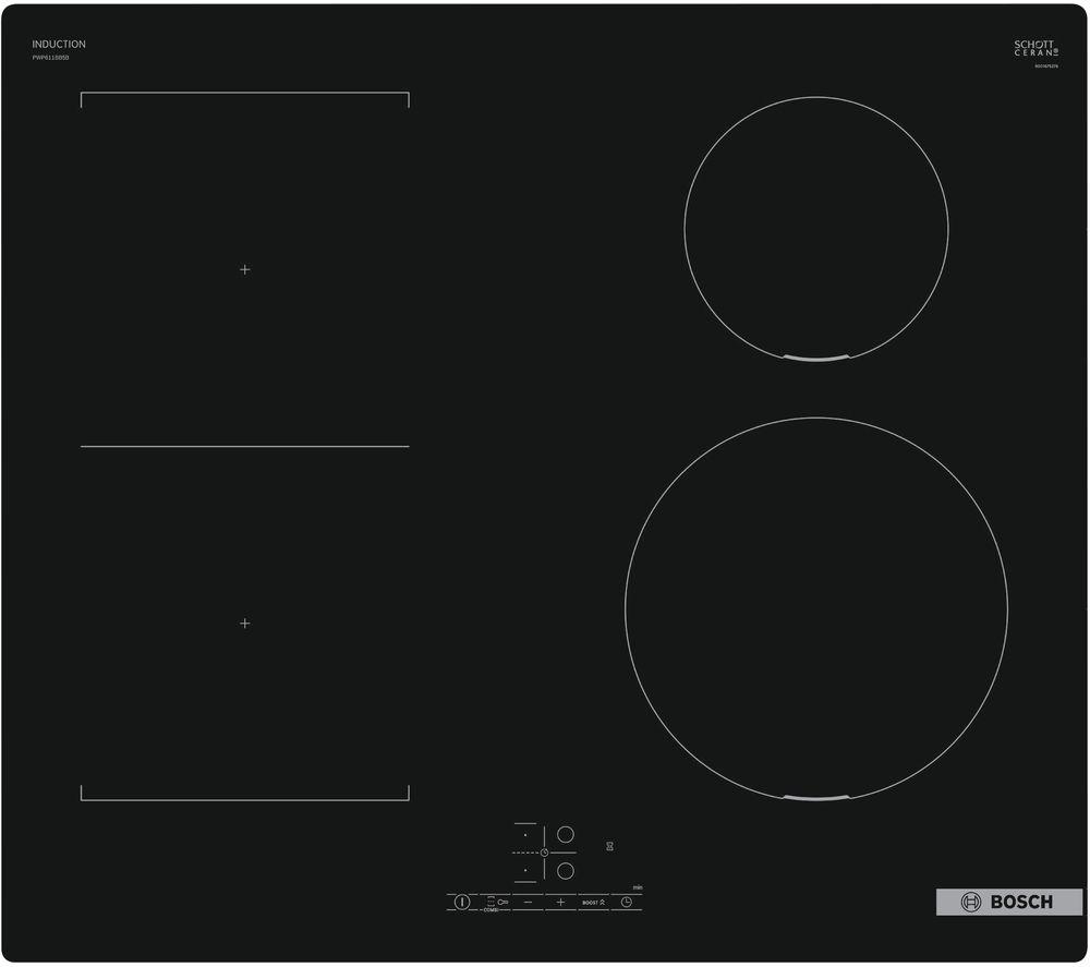 BOSCH Serie 4 PWP611BB5B Electric Induction Hob - Black, Black