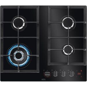 AEG HKB64450NB Gas Hob - Black, Black