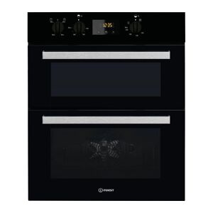 INDESIT Aria IDU 6340 BL Electric Built-under Double Oven - Black, Black