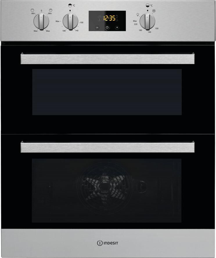 INDESIT Aria IDU 6340 IX Electric Built-under Double Oven - Stainless Steel, Stainless Steel