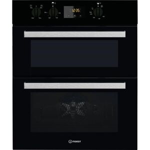 INDESIT Aria IDU 6340 BL Electric Built-under Double Oven - Black, Black