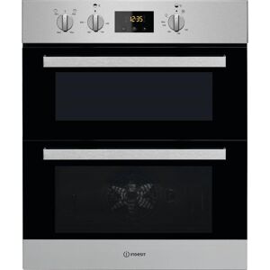 INDESIT Aria IDU 6340 IX Electric Built-under Double Oven - Stainless Steel, Stainless Steel