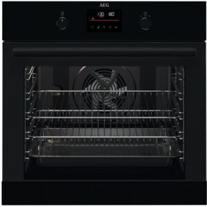 AEG SteamBake BPK355061B Electric Pyrolytic Oven - Black, Black