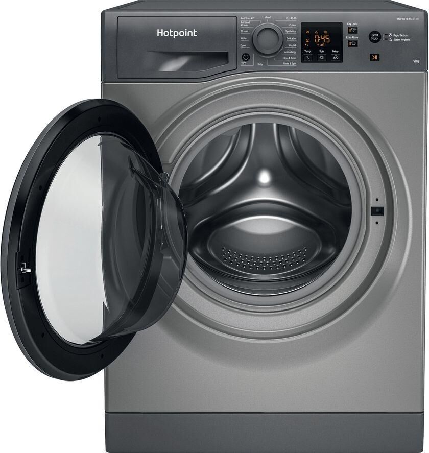 HOTPOINT NSWR 945C GK UK N 9 kg 1400 Spin Washing Machine - Graphite, Silver/Grey