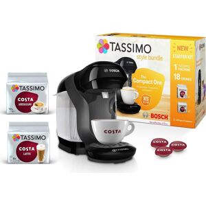 TASSIMO by Bosch Style TAS1102GB2 Coffee Machine with Costa Americano & Latte Starter Bundle - Black, Black