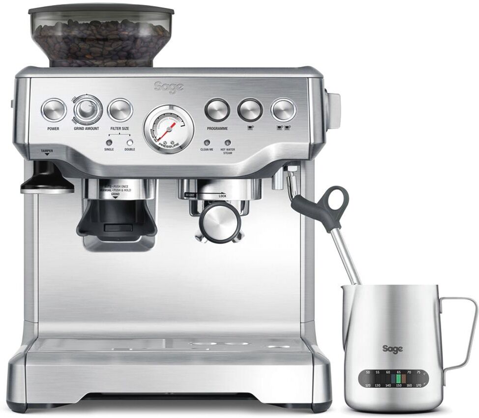 SAGE Barista Express BES875UK Bean to Cup Coffee Machine - Silver, Stainless Steel