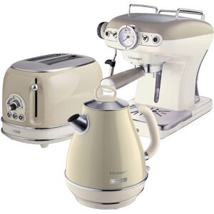 ARIETE Vintage ARPK4 Coffee Machine, Toaster & Kettle Bundle - Beige, Brown,Cream