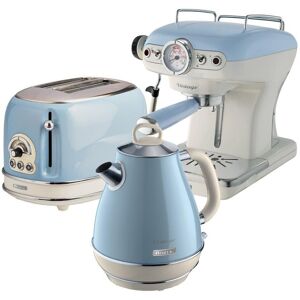 ARIETE Vintage ARPK6 Coffee Machine, Toaster & Kettle Bundle - Blue, Blue